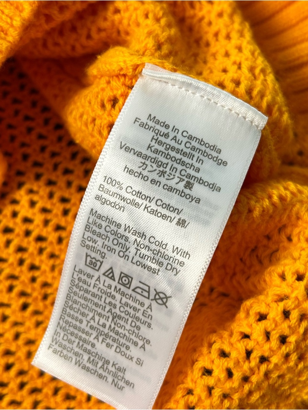 J. Crew Bright yellow/orange Open-Weave Crewneck Sweater (A0116) - Picture 6 of 8
